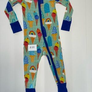 Little Sleepies aqua rainbow sprinkles zippy